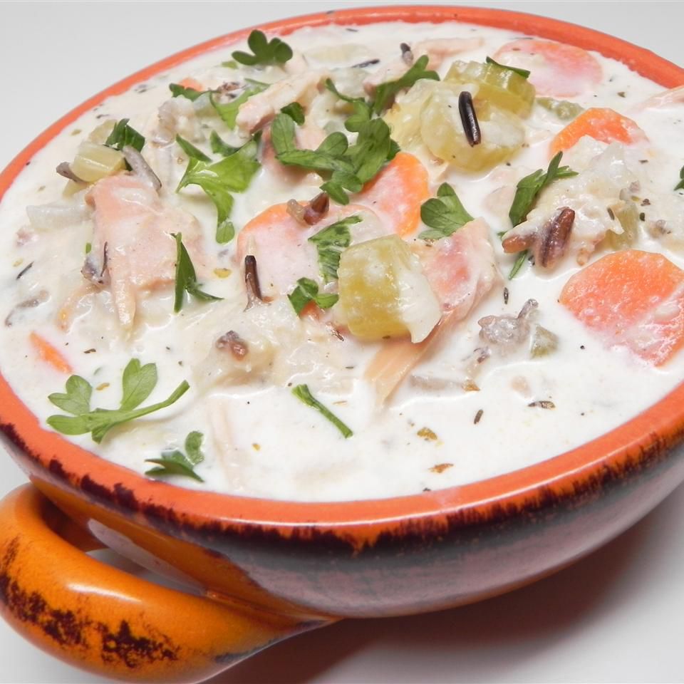 Копченый суп из индейки дикий рис