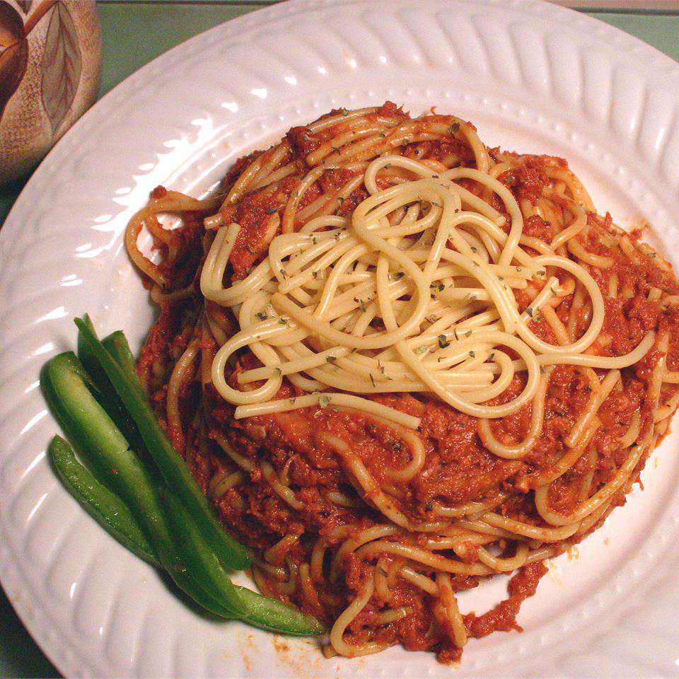 Спагетти со солониной