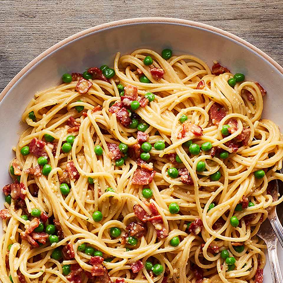 Легкая ранчо спагетти карбонара
