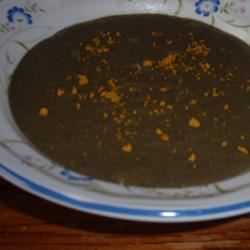 Тропический кокосовый суп из черной фасоли