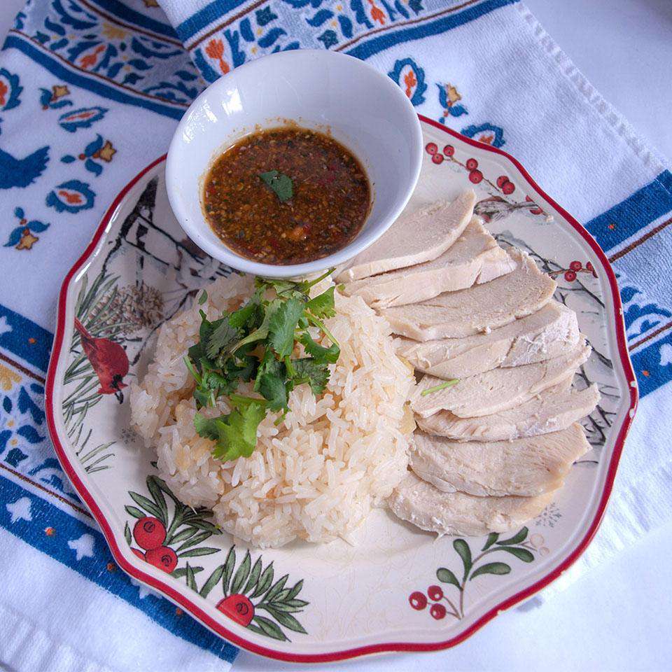 Khao Man Gai Thai курица и рис (здоровая версия)