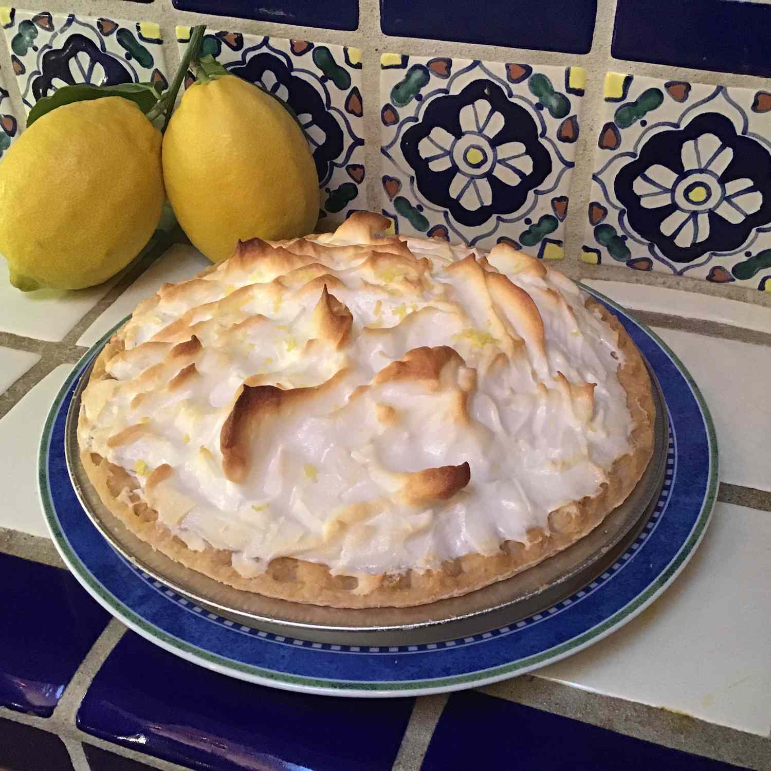 Подслащенная агава-лимонная безе пирог