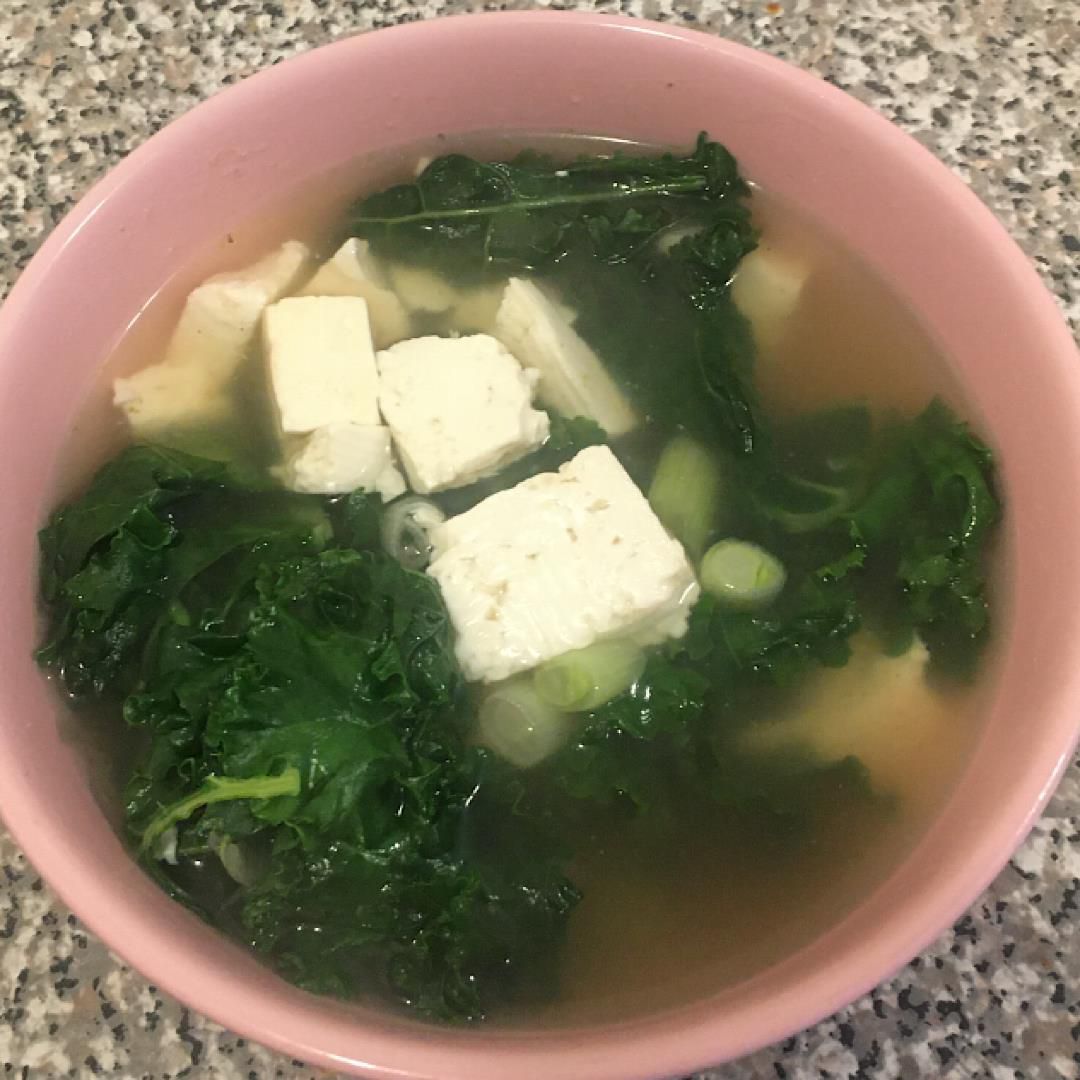 Легкий 5-ингредиент тофу суп