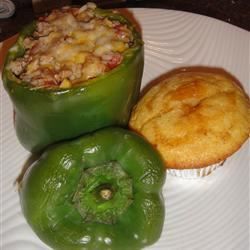Фета и индейка фаршированные зеленые перцы