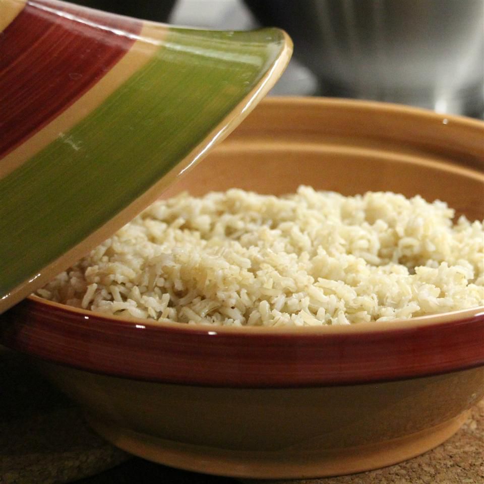Запеченный в духовке коричневый рис