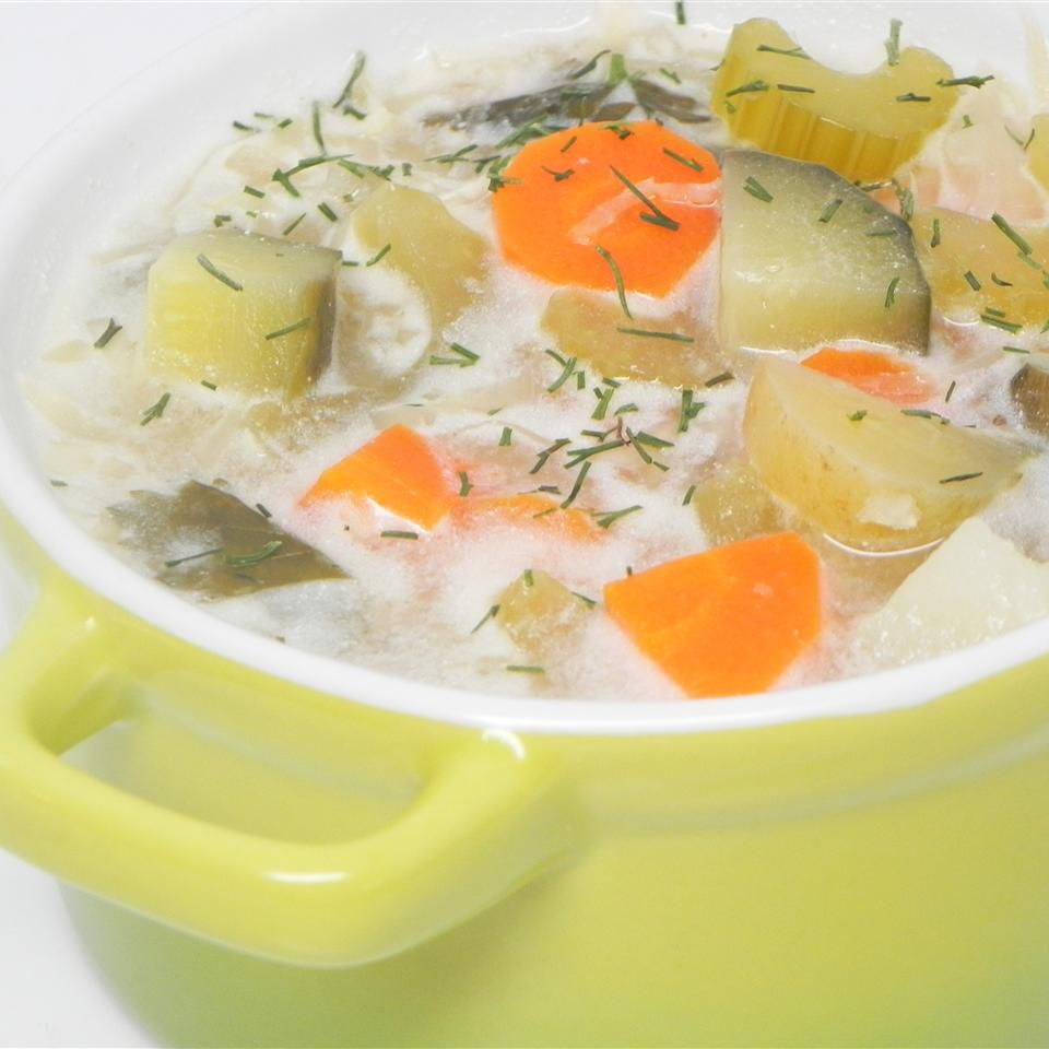 Подлинный польский маринованный суп (Zupa Orgorkowa)
