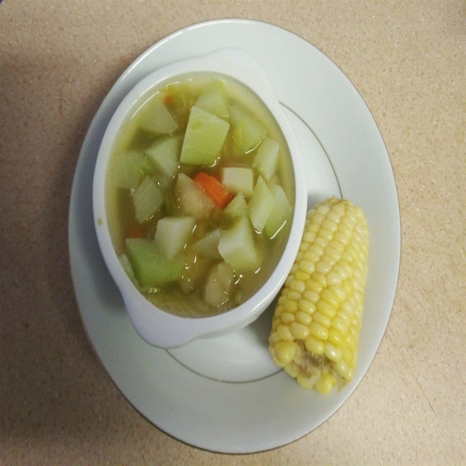 Кукурузная суп из тыквы и чайота