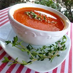 Жареный суп из красного сладкого перца