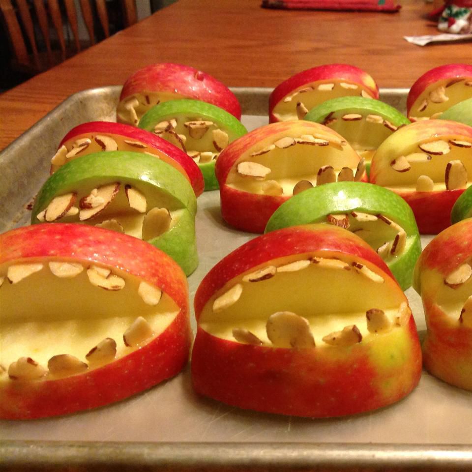 Хэллоуин фруктовые яблочные зубы угощения