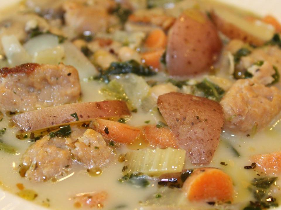 Тосканский копченый суп из индейки